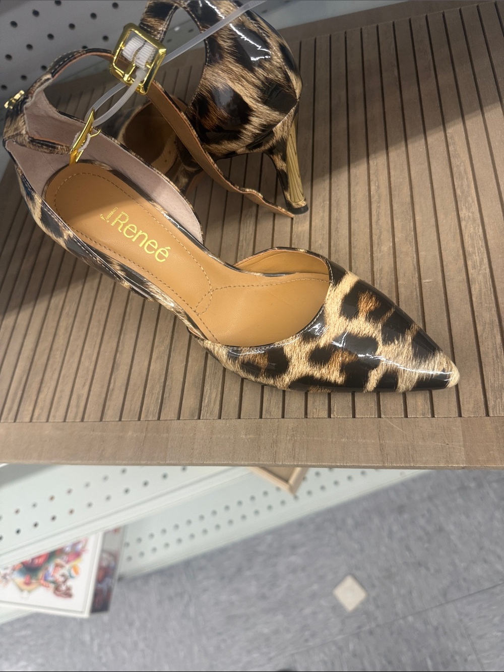 J.Renee Leopard Print Pointed Toe Ankle-Strap Pumps - Brown/Black